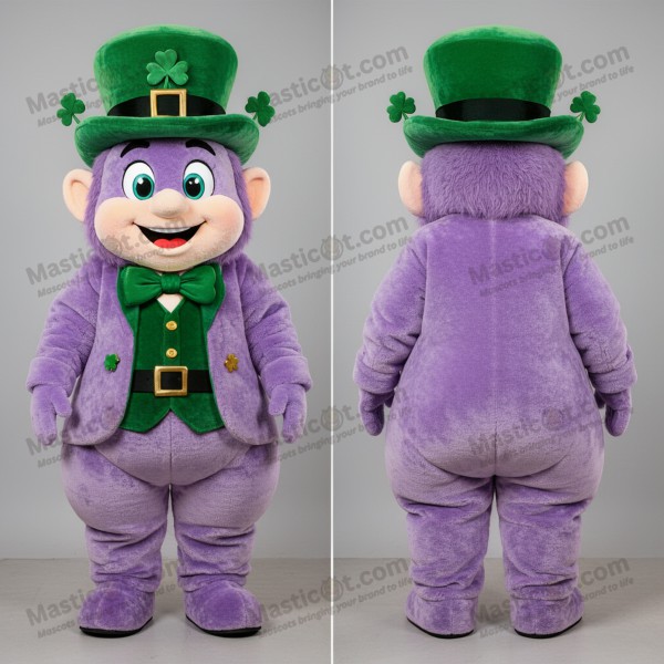 Lavender velvety leprechaun mascot - Masticot.com