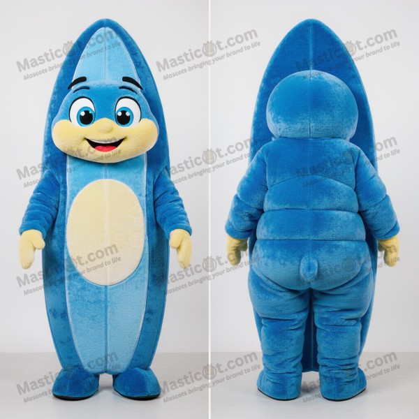 Azure blue broad shouldered surfboard mascot - Masticot.com