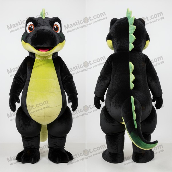 Mascotă iguanodon din pluș gri închis cu textură velurată -