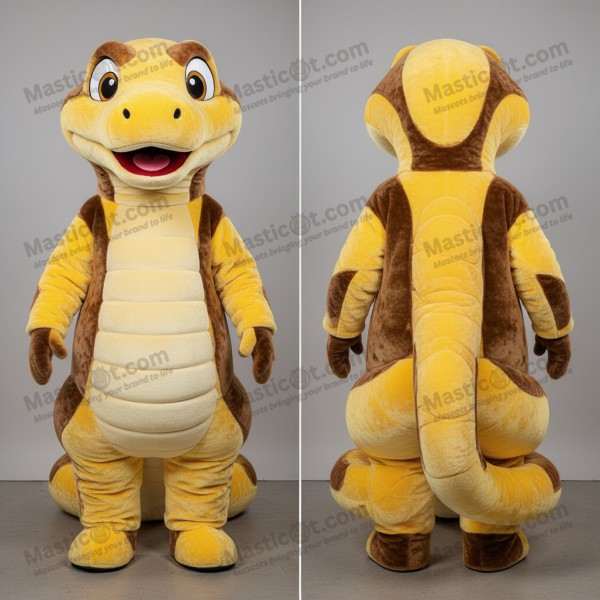 Gul udtryksfuld titanoboa-maskot - Masticot.com