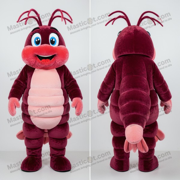 Maroon rounded shrimp scampi mascot - Shrimp Scampi -