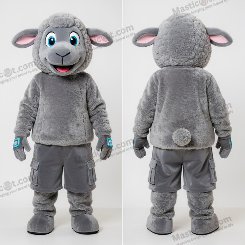 Mascotte pecora grigia soffice - Pecora - MASTICOT_48310 - Masticot.com