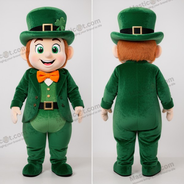Bosgroene speelse Ierse dansschoenen mascotte - Ierse Dansschoenen - MASTICOT_48319 - Masticot.com