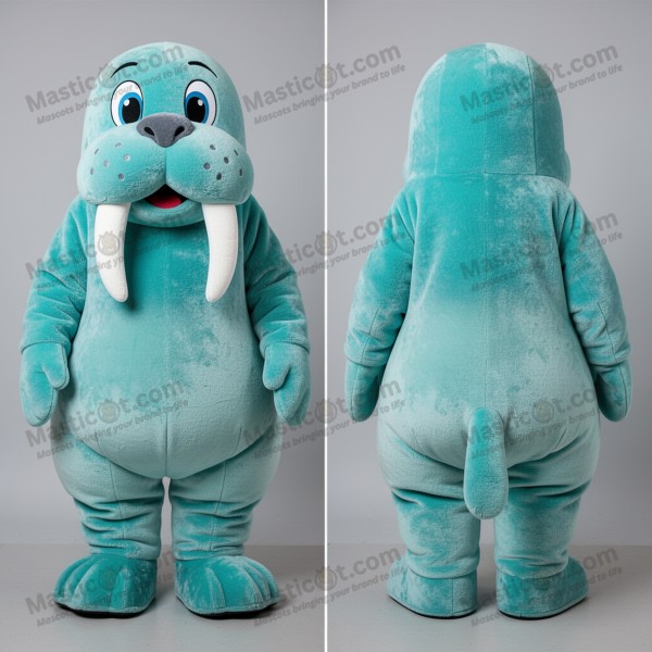 Mascota de morsa de peluche color turquesa - Masticot.com