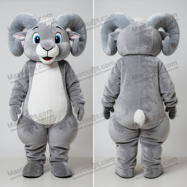 Silver broad shouldered ram mascot - Masticot.com