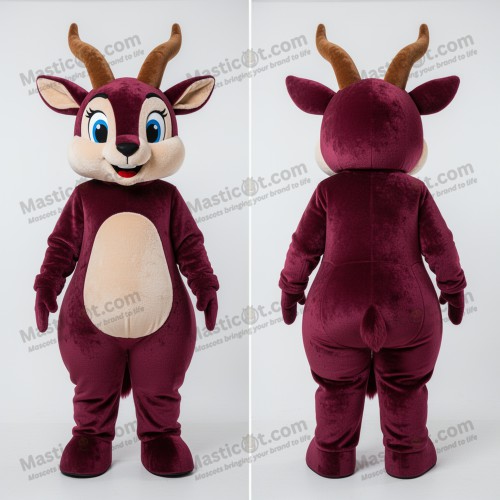 Maroon Cartoon Gazelle Mascot - Gazelle - MASTICOT_16 - Masticot.com