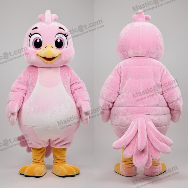 Fluffig rosa gull-maskot - Guld - MASTICOT_48550 - Masticot.com