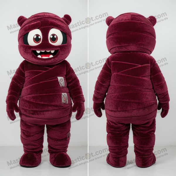 Maroon Smiling Mummy Mascot - Masticot.com