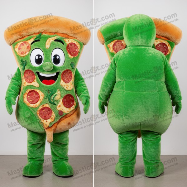Deep green doughy pizza mascot - Masticot.com