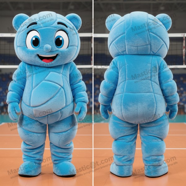 Sky blue cushioned volleyball net mascot - Masticot.com