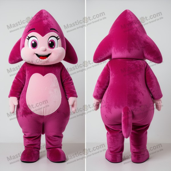 Magenta velvety arrow of love mascot - Masticot.com