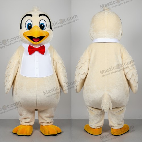 Kremfarget knappet pingvin-maskot - Pingvin - MASTICOT_48655 - Masticot.com