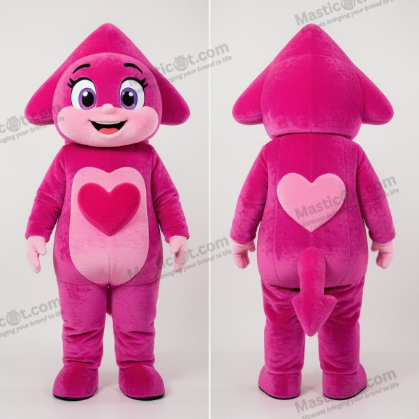 Magenta Rounded Plush Arrow Of Love Mascot - Arrow of love - MASTICOT_48680 - Masticot.com