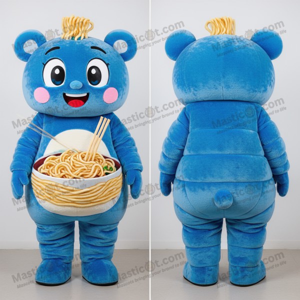 Navyblauwe stoomende ramen mascotte - Masticot.com