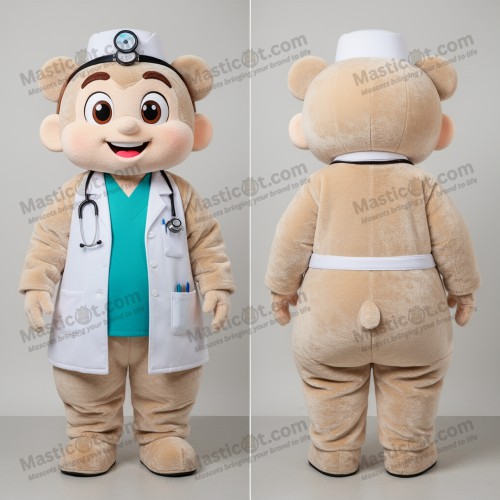 Beige fløyelsdoktor maskot - Masticot.com