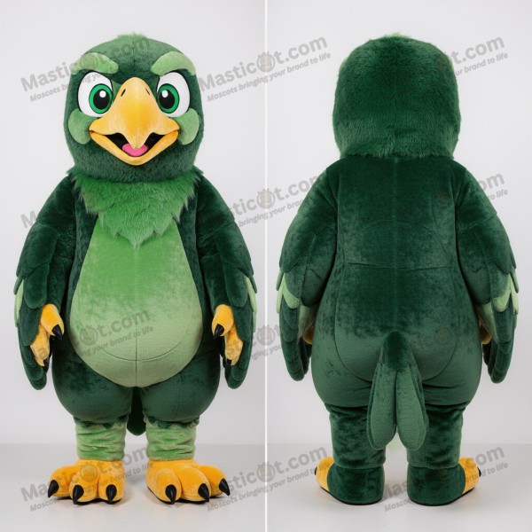 Forest green plush haasts eagle mascot - Masticot.com
