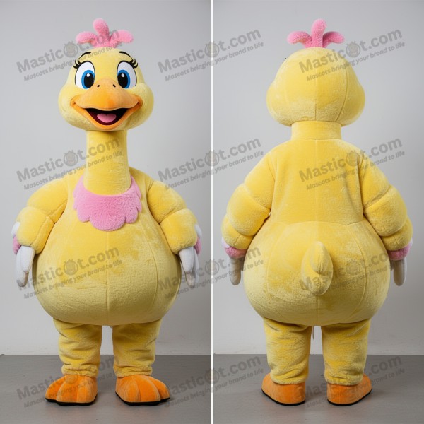 Golden Velvety Ostrich Mascot - Masticot.com