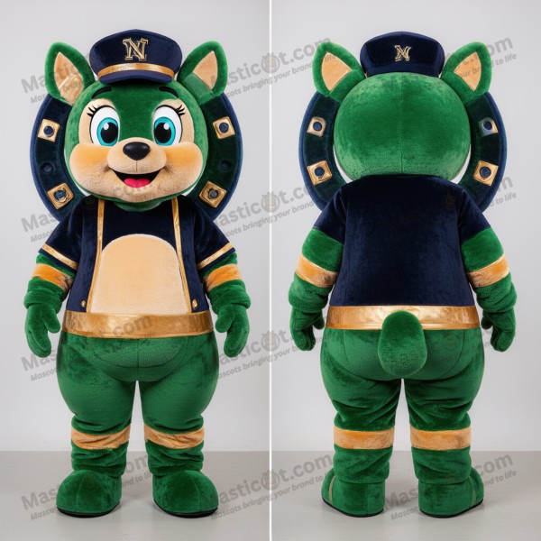 Smaragdgroene breedgeschouderde hoefijzermascot -