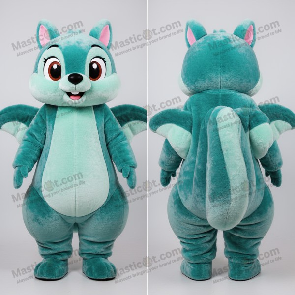 Teal vibrant flying squirrel mascot - Masticot.com