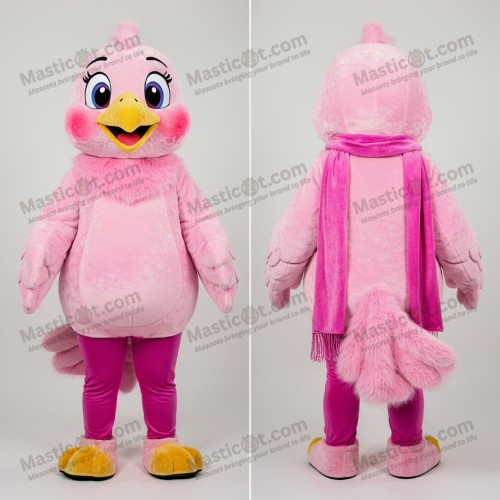 Pink fløjlsblød due-maskot - Due - MASTICOT_4862 - Masticot.com