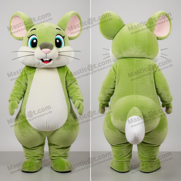 Costum de chinchilla pufoasă verde lime - Masticot.com