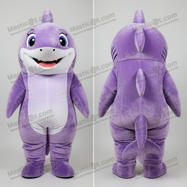 Lavender broad smiled shark mascot - Masticot.com