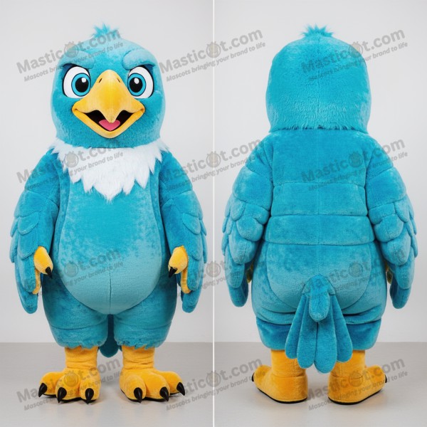 Teal vibrant feathered haasts eagle mascot - Masticot.com