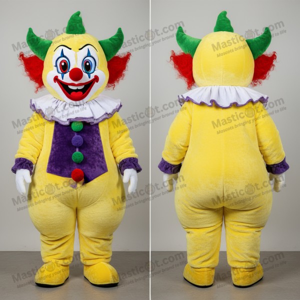 Lemon yellow menacing evil clown mascot - Masticot.com