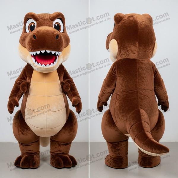 Velvety brown playful t rex mascot - Masticot.com
