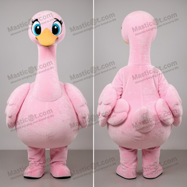 Pink fluffy swan mascot - Masticot.com