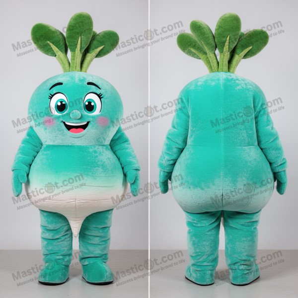 Turquoise velvety radish mascot - Masticot.com