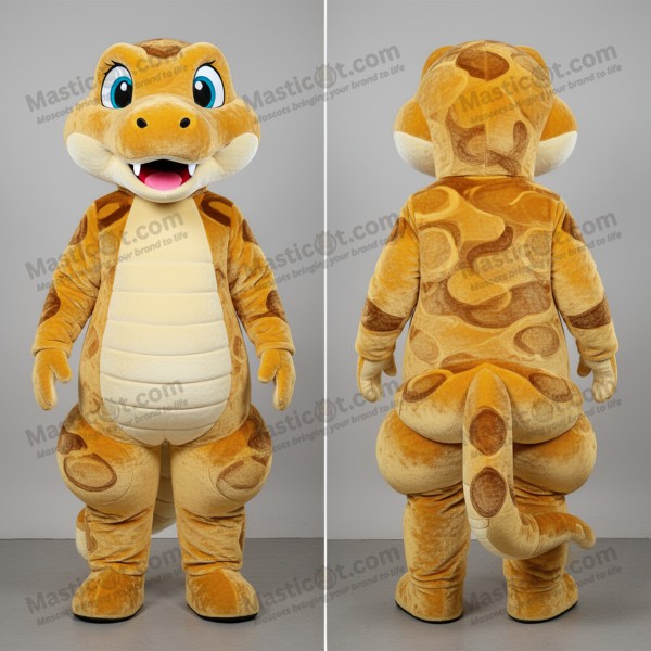 Costum de mascota anaconda auriu încolăcit - Masticot.com