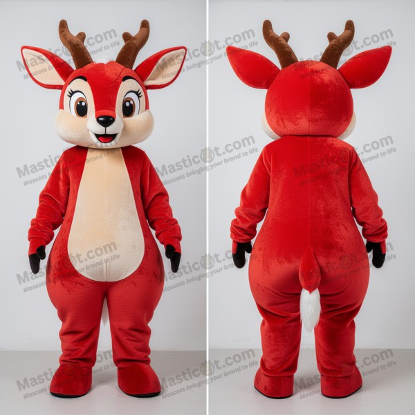 Velvet red broad shouldered gazelle mascot - Masticot.com
