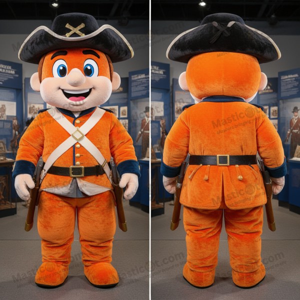 Orange eager civil war soldier mascot - Civil War Soldier -
