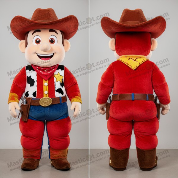 Crimson smiling cowboy mascot - Masticot.com