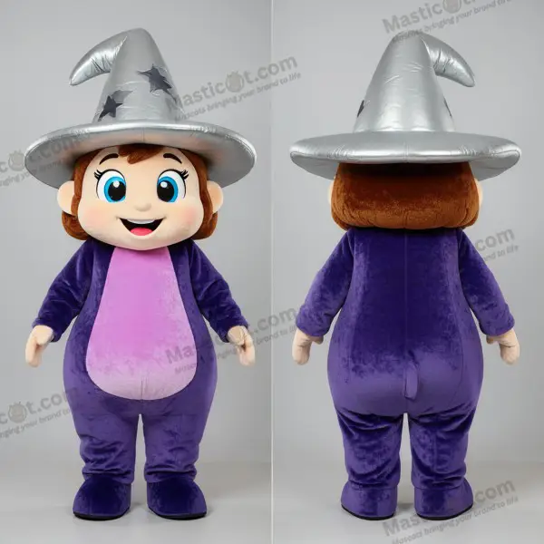 Silver pointed witchs hat mascot - Witch'S Hat - MASTICOT_49247 - Masticot.com
