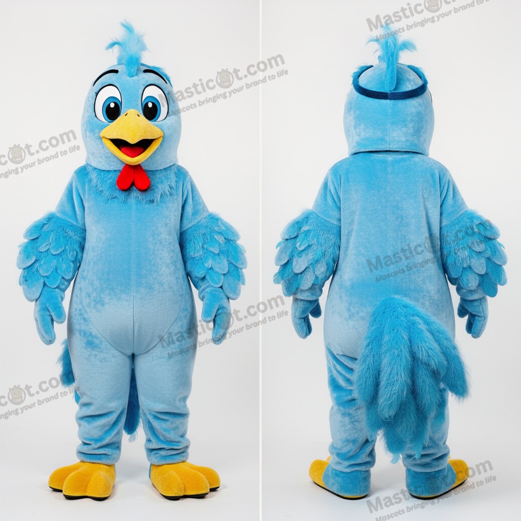 Maskot modré opeřené slepice - Slepice - MASTICOT_49259 - Masticot.com