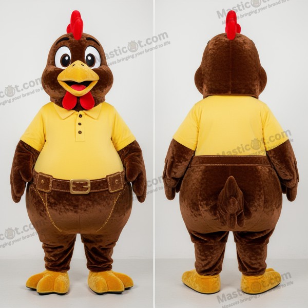 Velvety brown plump hens mascot - Hens - MASTICOT_49265 - Masticot.com