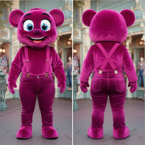 Mascote de Comando Divertido em Magenta - Comando - MASTICOT_49298 - Masticot.com
