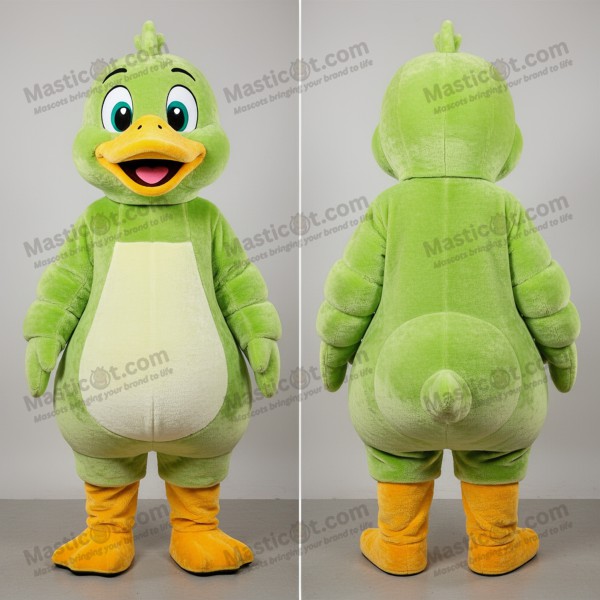 Lime green feathered geese mascot - Geese - Masticot.com