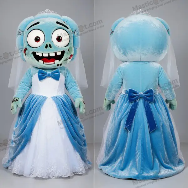 Sky Blue Wedding Zombie Mascot - Zombie - MASTICOT_49485 - Masticot.com