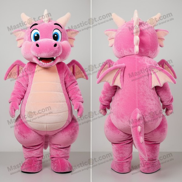 Pink velvety dragon mascot - Masticot.com