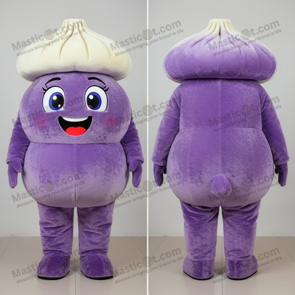 Purple round dim sum mascot - Masticot.com