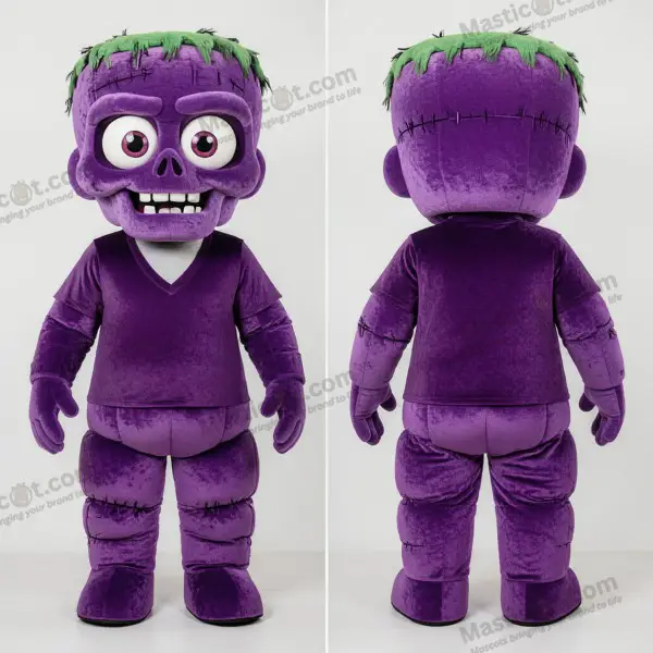 Purple oversized friendly frankensteins monster mascot - Frankenstein'S Monster - MASTICOT_49574 - Masticot.com