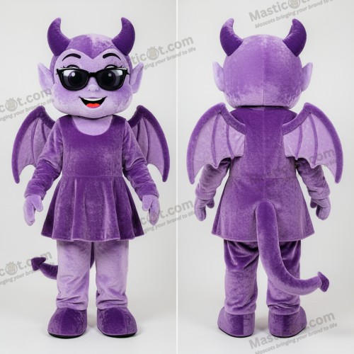 Lavender playful devil mascot - Devil - MASTICOT_49600 - Masticot.com