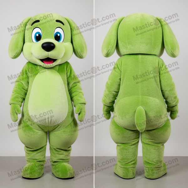 Lime green rounded dog mascot - Masticot.com