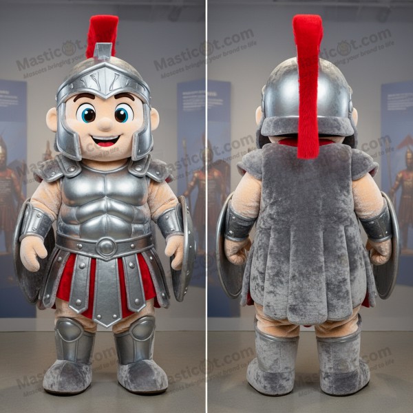 Costum de mascota erou spartan vopsit în albastru marin -