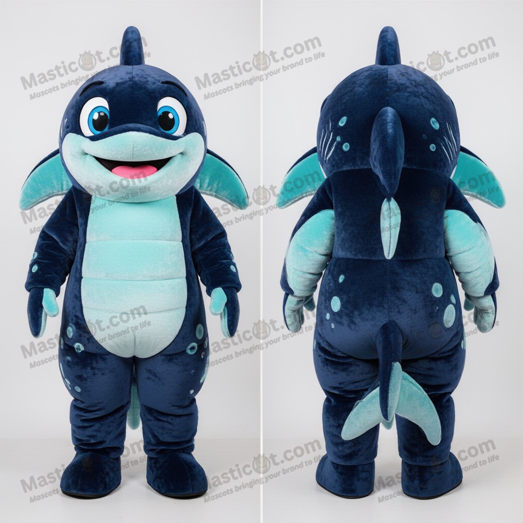 Navy sleek ray mascot - Masticot.com