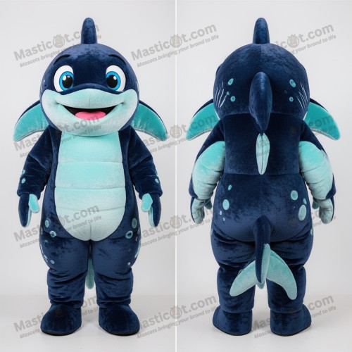 Navy sleek ray mascot - Masticot.com