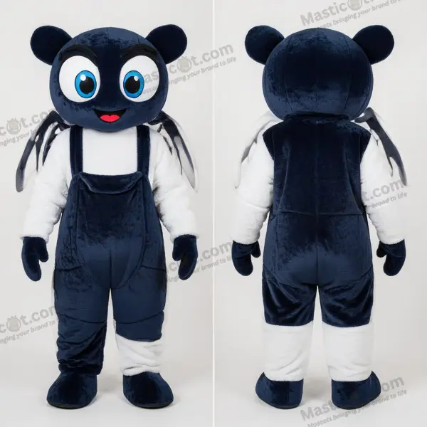 Navy white plush spider mascot - Spider - MASTICOT_49653 - Masticot.com